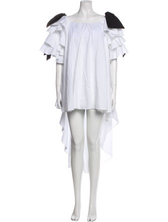 Caroline Constas Off-The-Shoulder Midi Length Dress