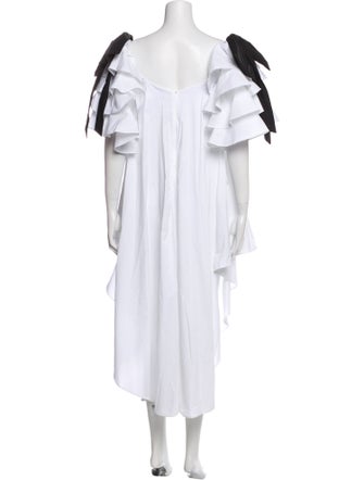 Caroline Constas Off-The-Shoulder Midi Length Dress