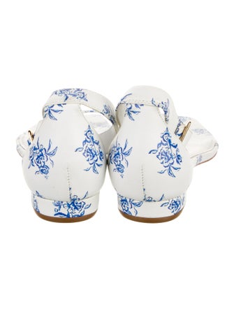 Caroline Constas Leather Floral Print Gladiator Sandals