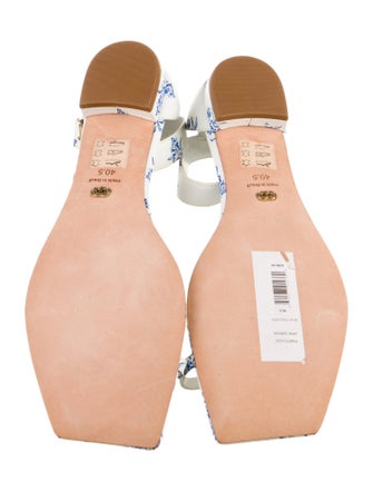 Caroline Constas Leather Floral Print Gladiator Sandals