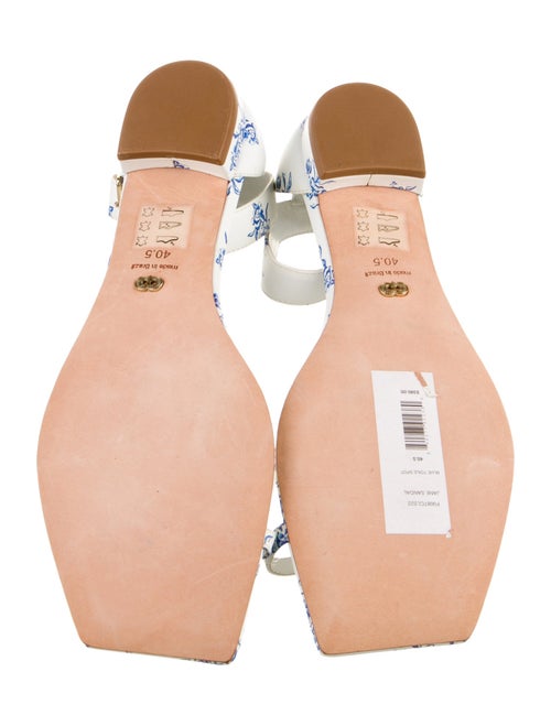 Caroline Constas Leather Floral Print Gladiator Sandals