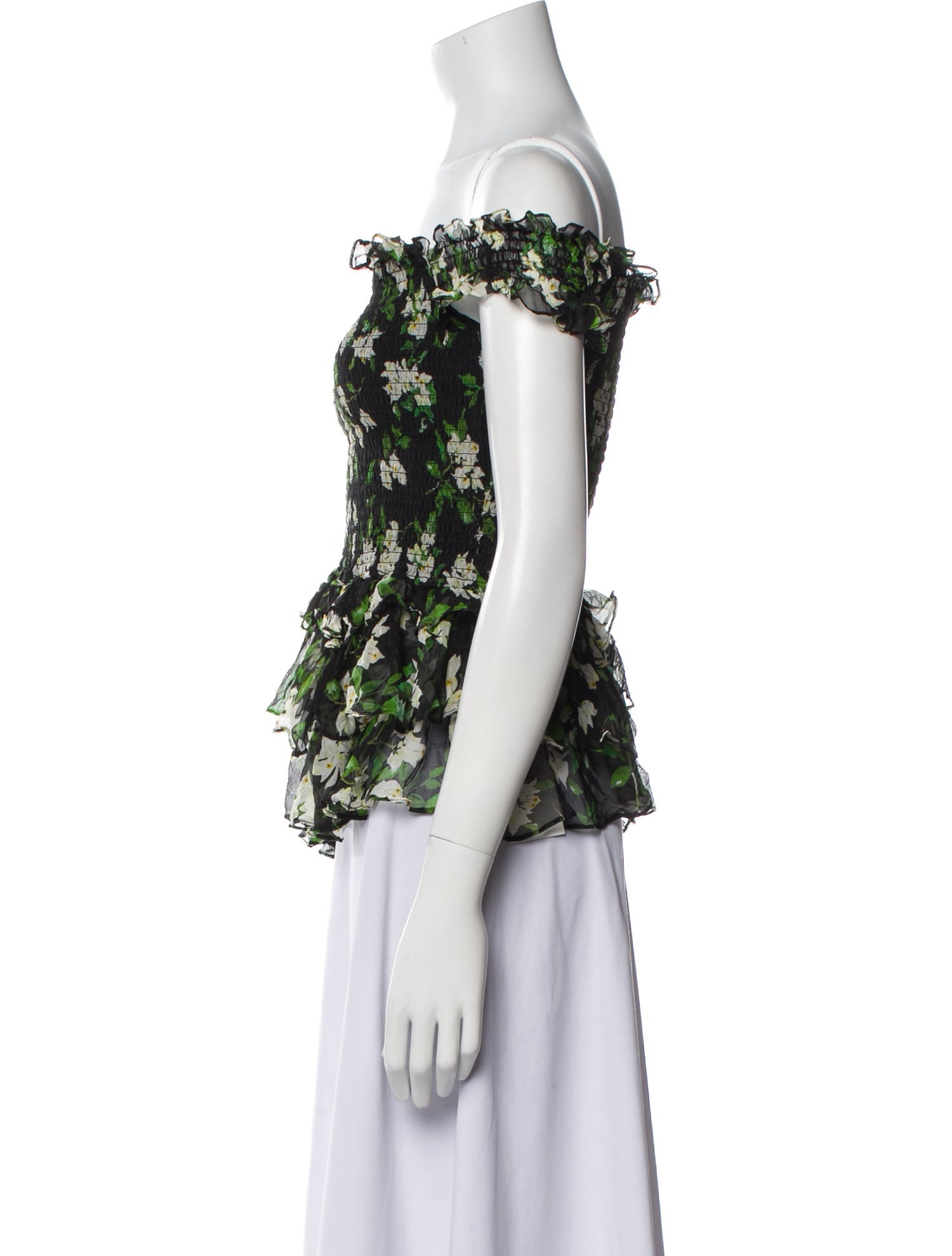 Caroline Constas Silk Floral Print Blouse