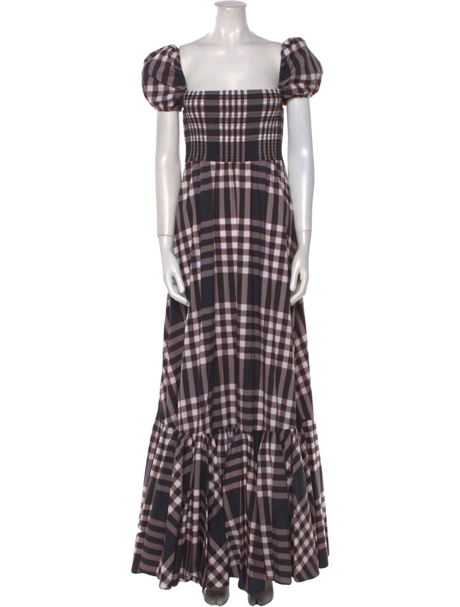 Caroline Constas Plaid Print Long Dress w/ Tags