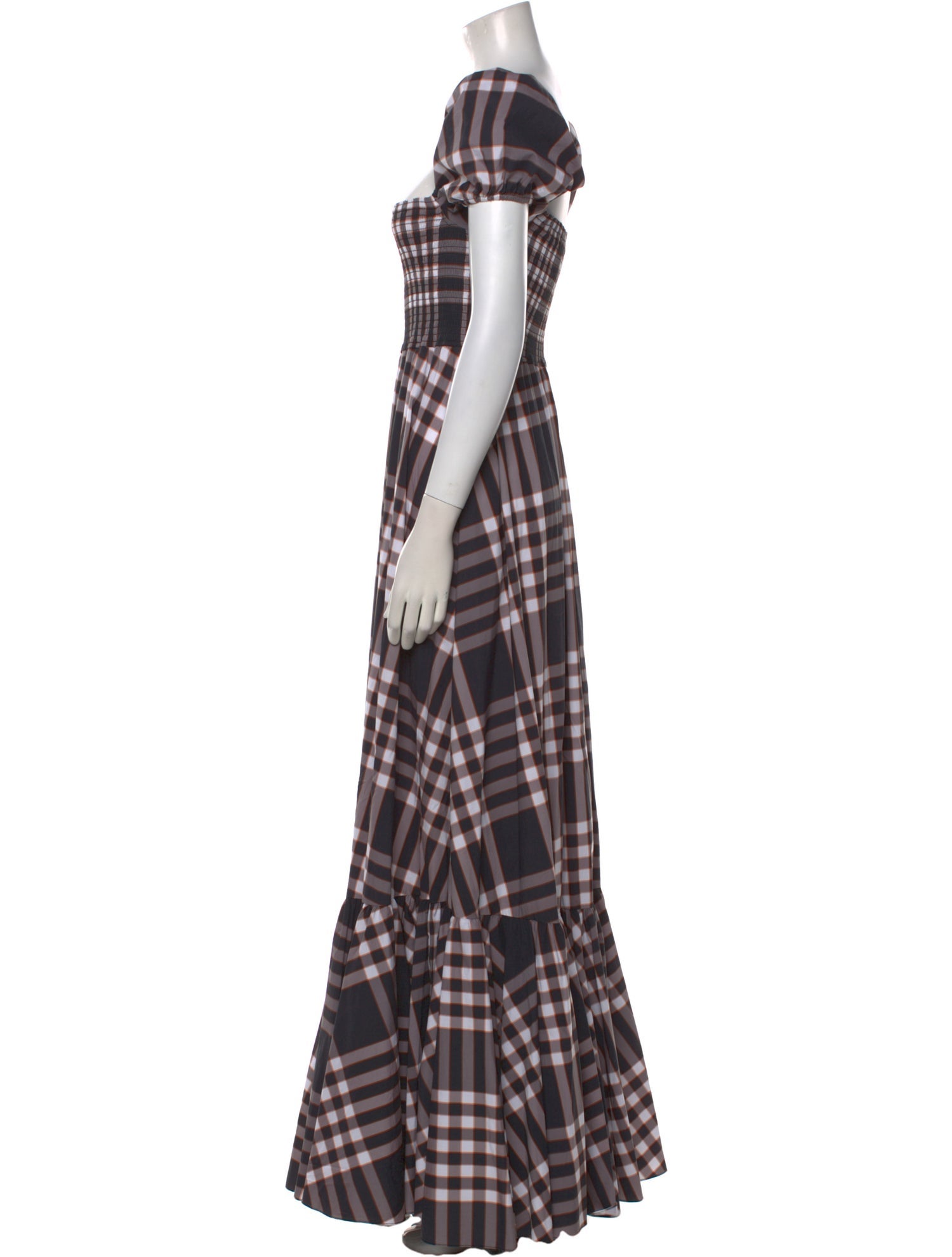 Caroline Constas Plaid Print Long Dress w/ Tags