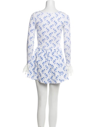 Caroline Constas Printed Square Neckline Romper