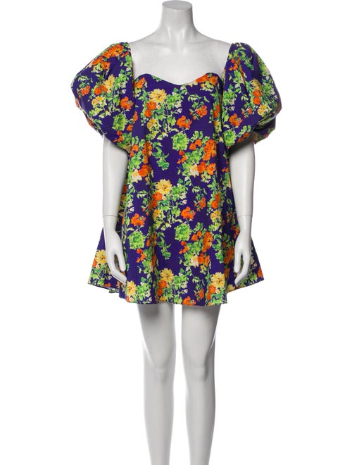 Caroline Constas Floral Print Mini Dress