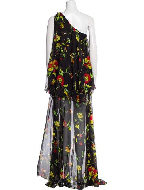 Caroline Constas Floral Print Long Dress