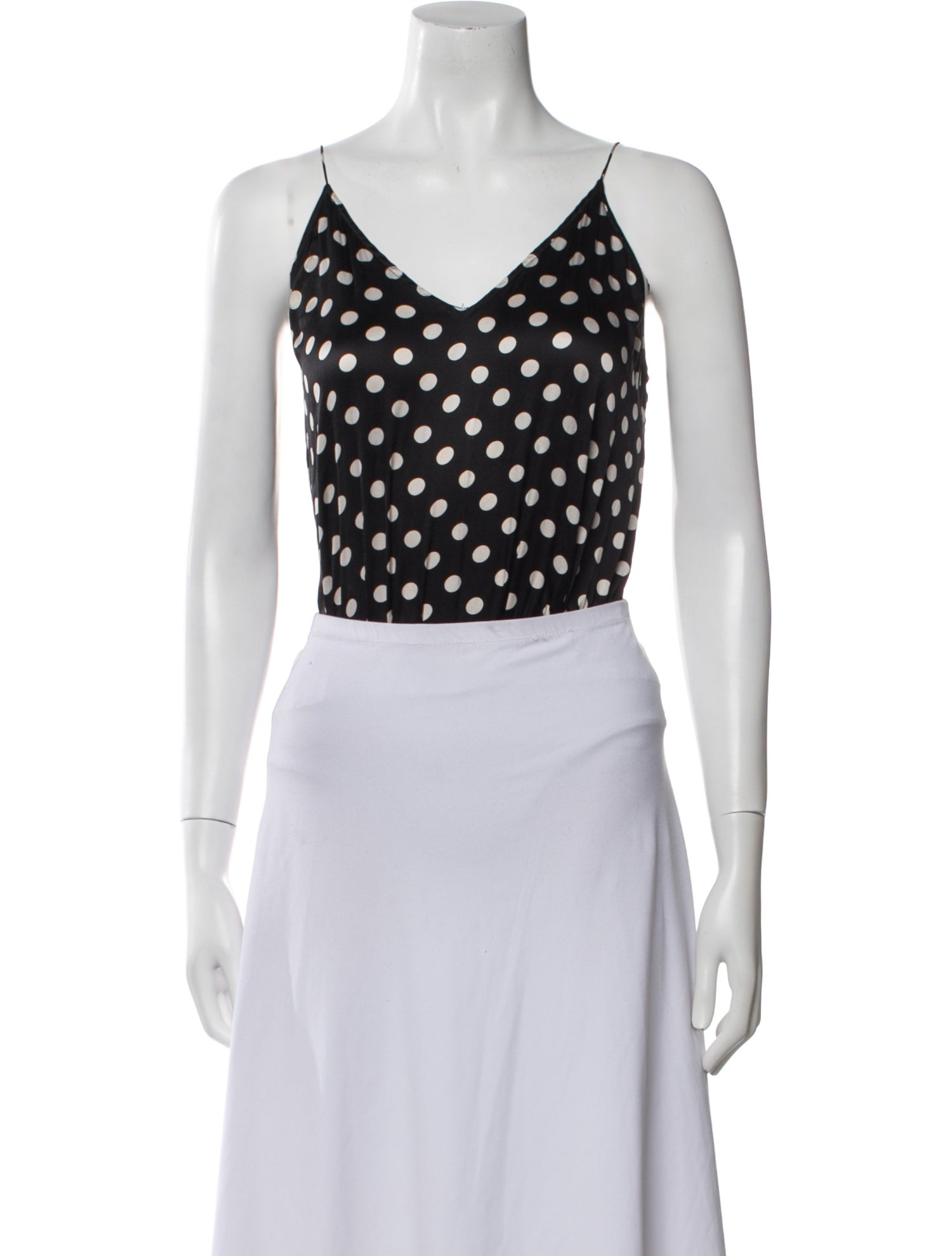 Caroline Constas Silk Polka Dot Print Crop Top