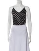 Caroline Constas Silk Polka Dot Print Crop Top