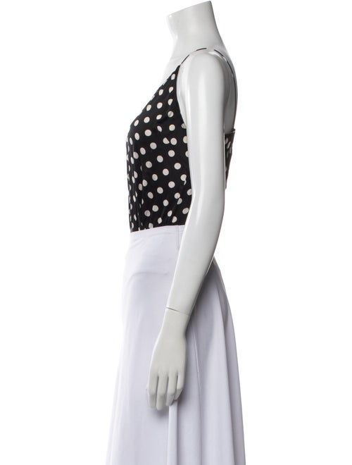 Caroline Constas Silk Polka Dot Print Crop Top