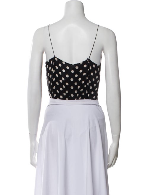 Caroline Constas Silk Polka Dot Print Crop Top