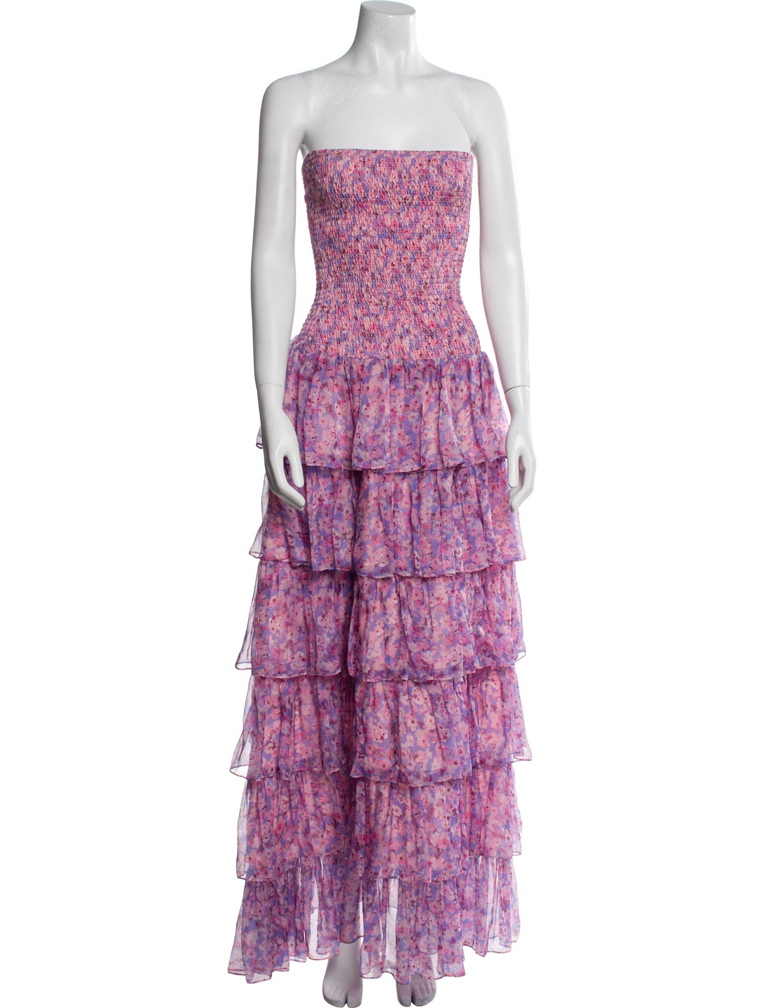 Caroline Constas Floral Print Long Dress