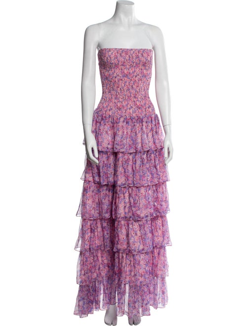 Caroline Constas Floral Print Long Dress