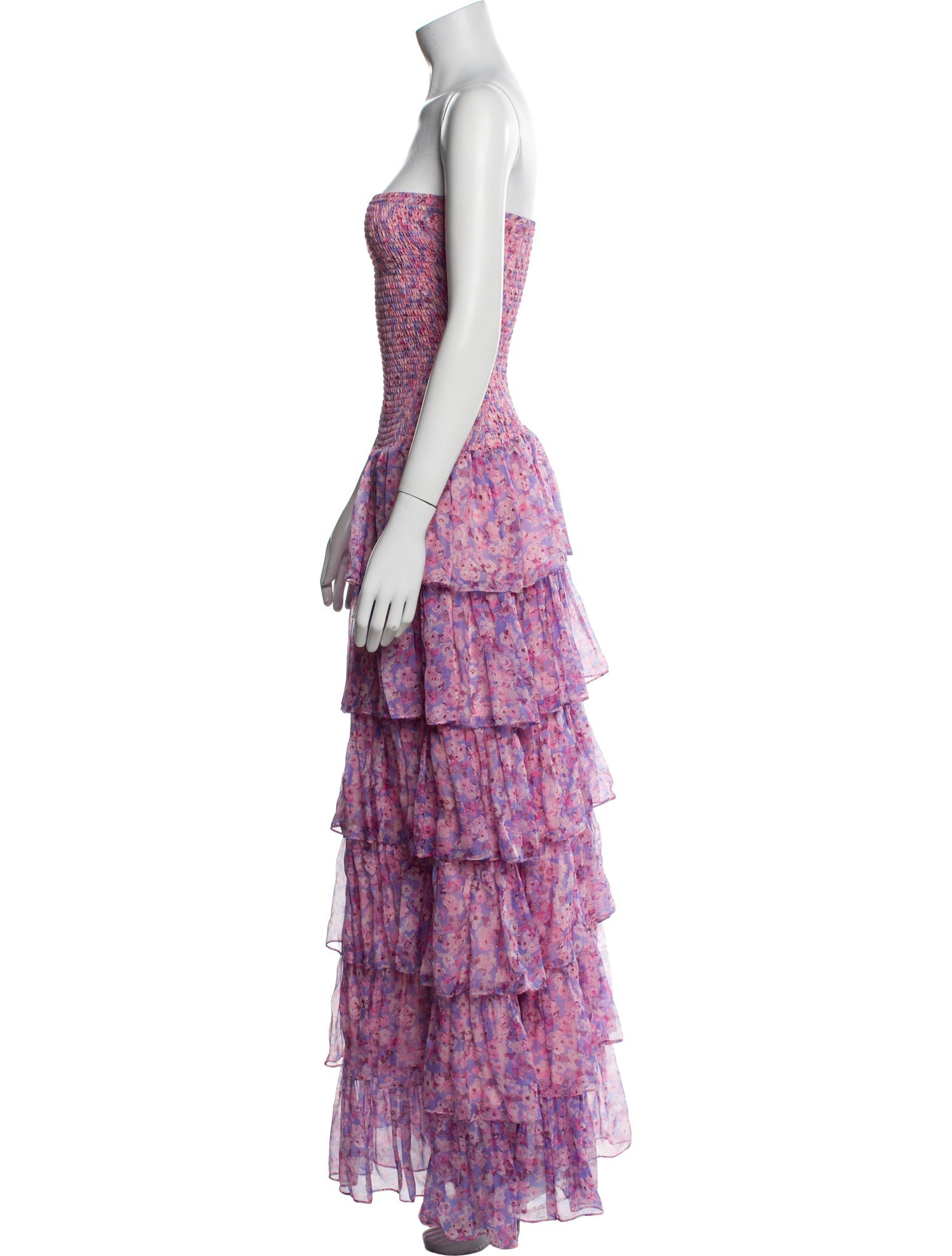 Caroline Constas Floral Print Long Dress