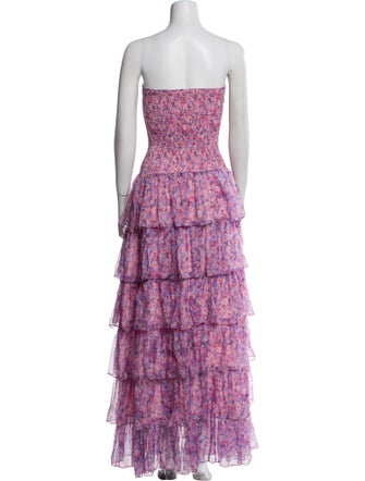 Caroline Constas Floral Print Long Dress