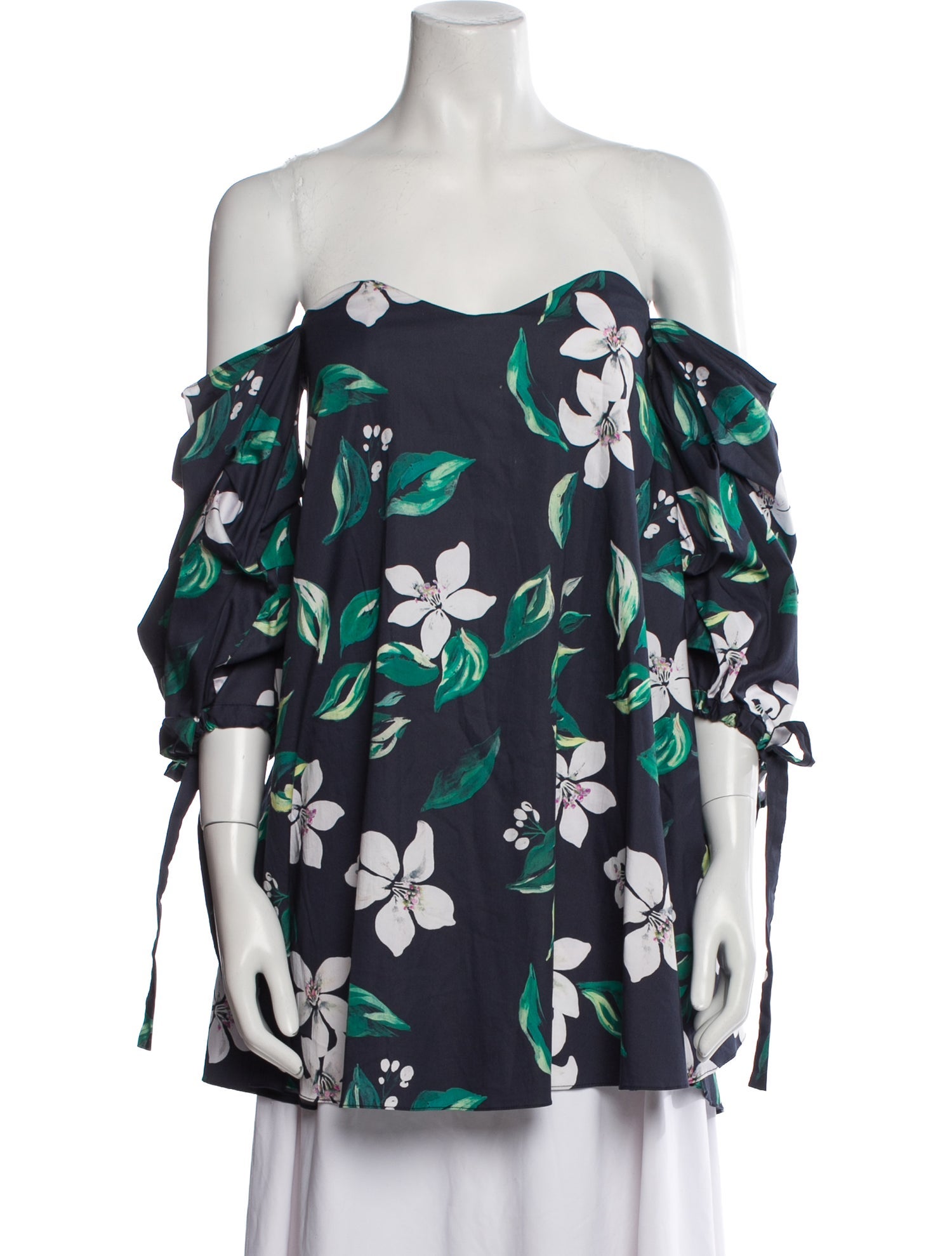 Caroline Constas Floral Print Off-The-Shoulder Blouse