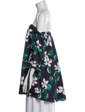 Caroline Constas Floral Print Off-The-Shoulder Blouse