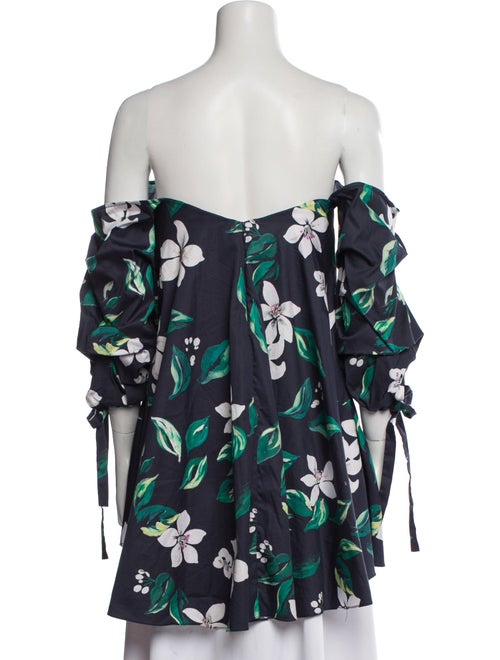 Caroline Constas Floral Print Off-The-Shoulder Blouse