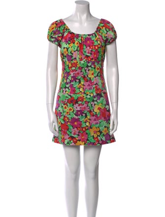 Caroline Constas Floral Print Mini Dress