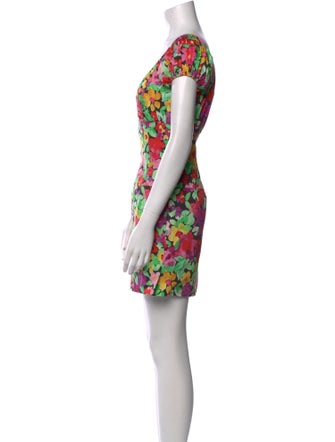 Caroline Constas Floral Print Mini Dress