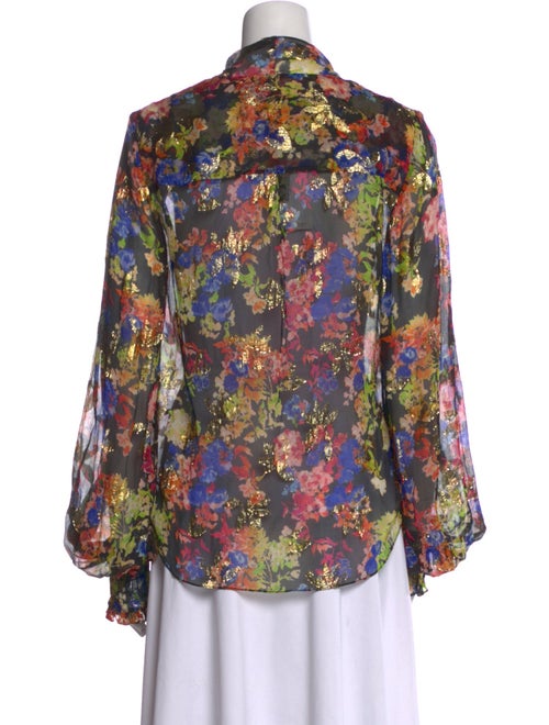 Caroline Constas Silk Floral Print Blouse