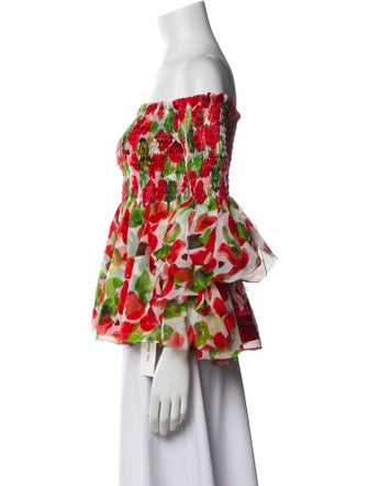 Caroline Constas Silk Printed Blouse