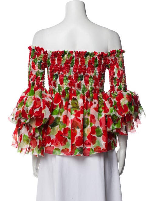 Caroline Constas Silk Printed Blouse