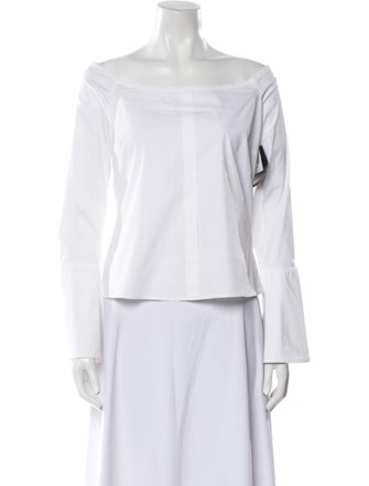 Caroline Constas Off-The-Shoulder Long Sleeve Blouse