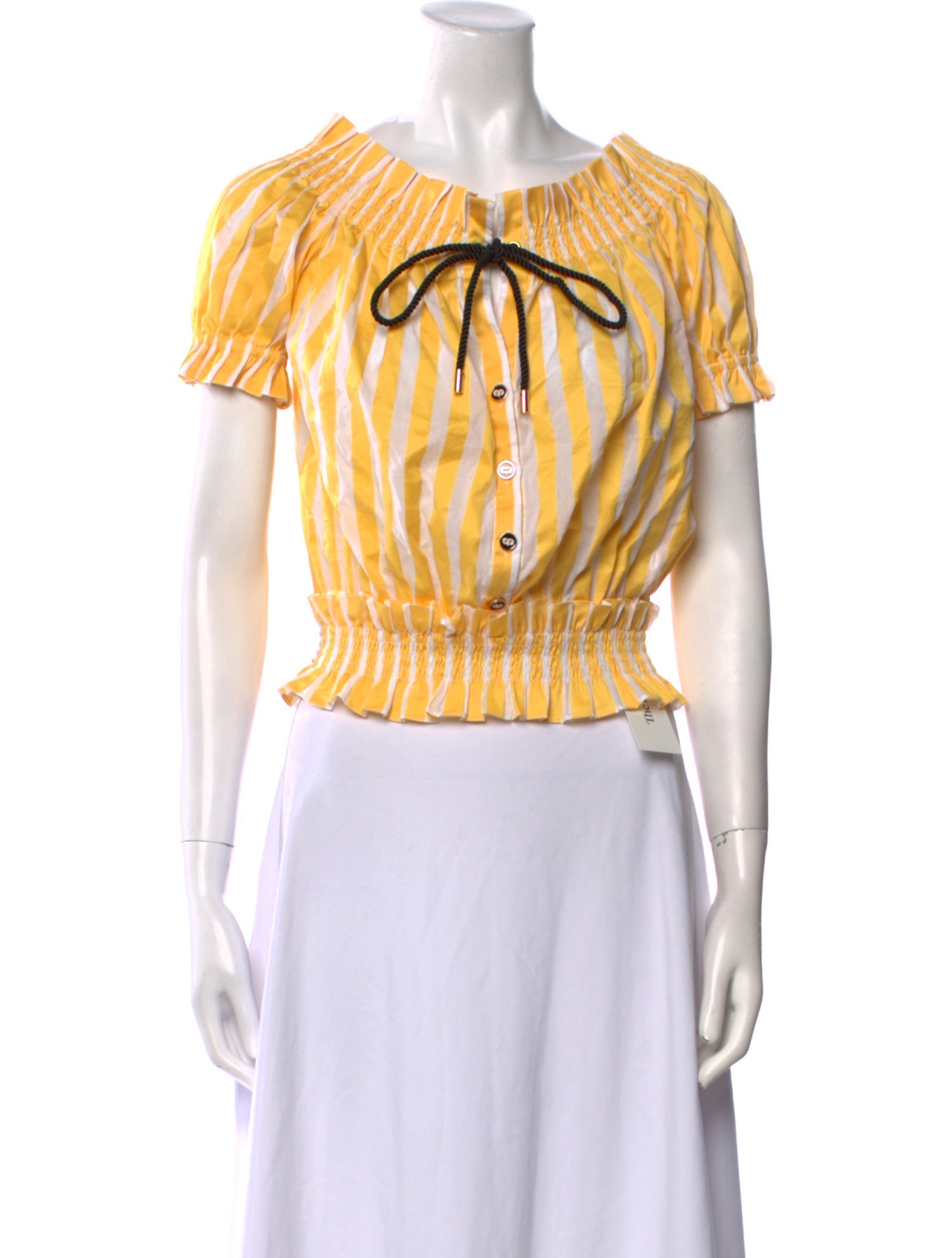 Caroline Constas Striped Scoop Neck Crop Top w/ Tags