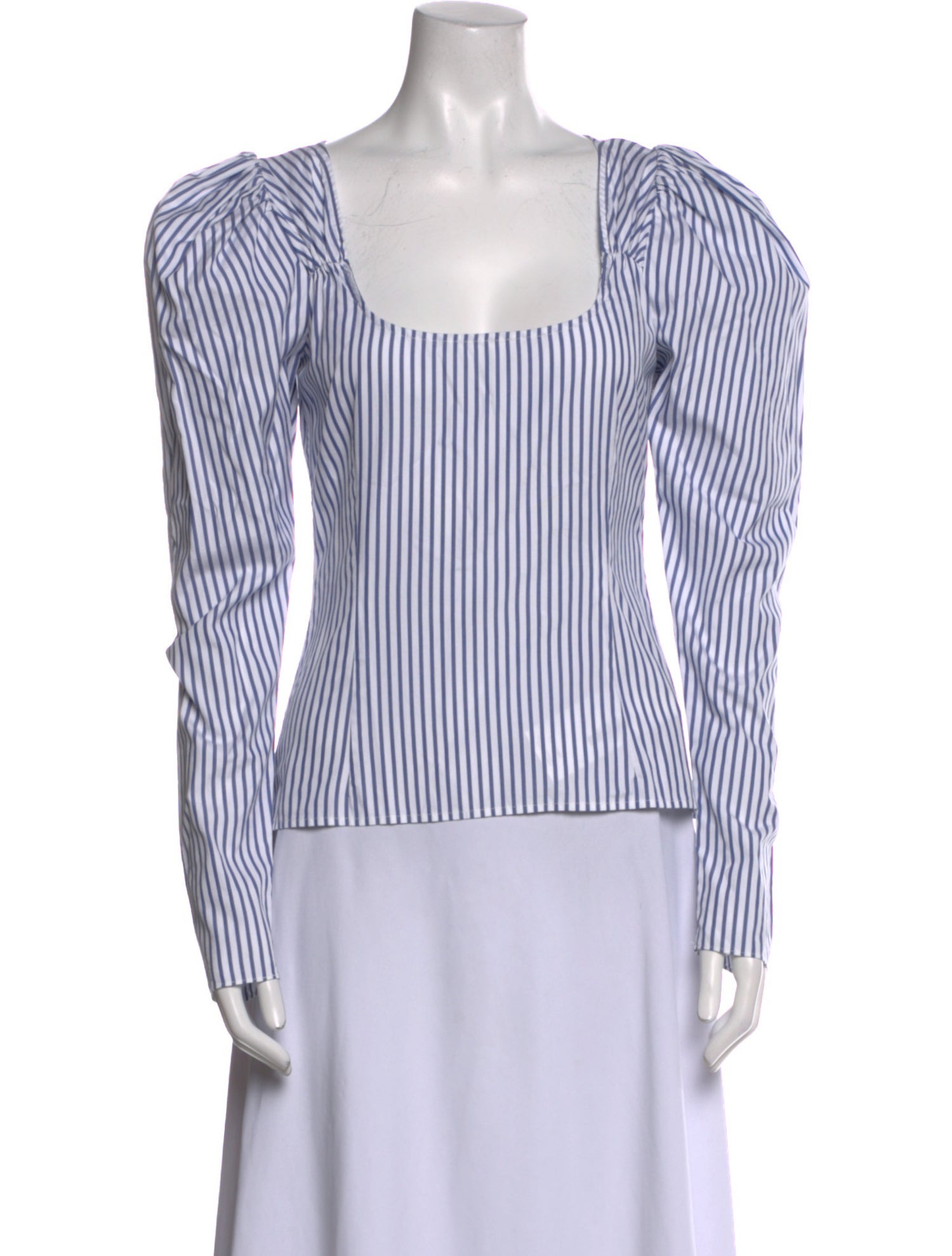 Caroline Constas Striped Square Neckline Top