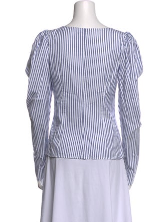 Caroline Constas Striped Square Neckline Top