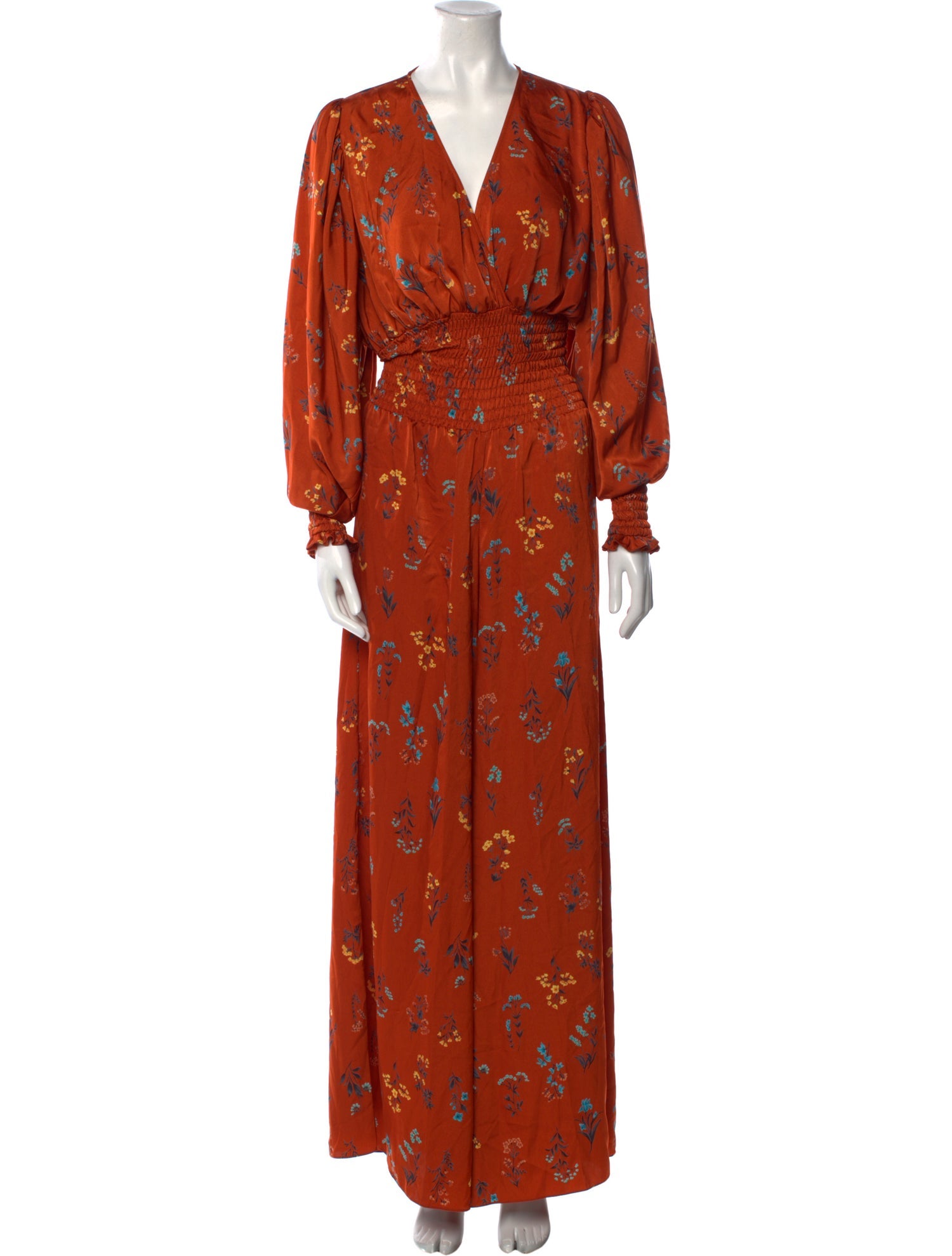 Caroline Constas Floral Print V-Neck Jumpsuit w/ Tags