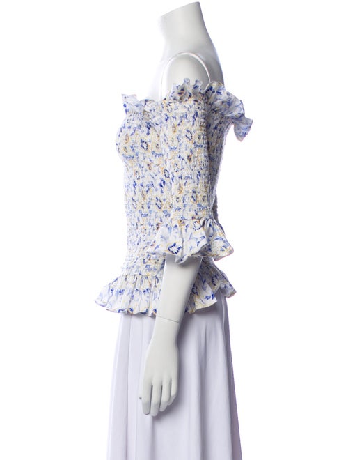 Caroline Constas Floral Print Off-The-Shoulder Top