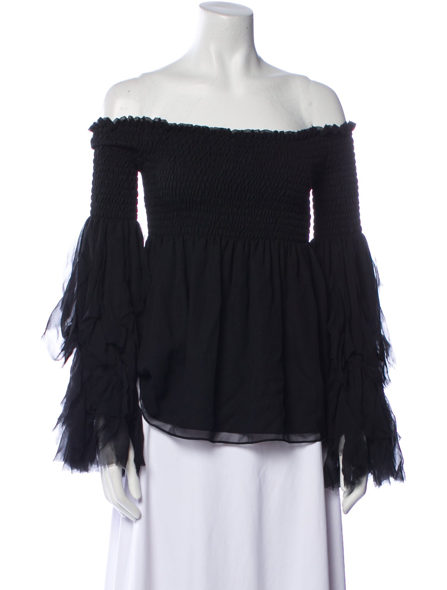 Caroline Constas Silk Off-The-Shoulder Blouse