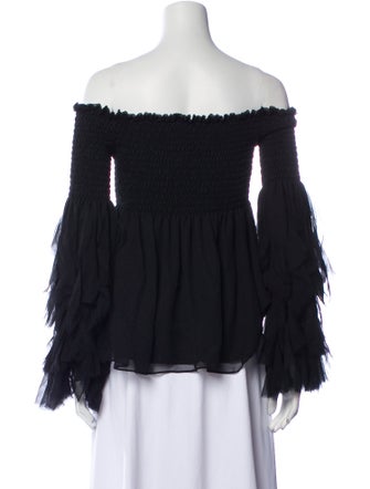 Caroline Constas Silk Off-The-Shoulder Blouse