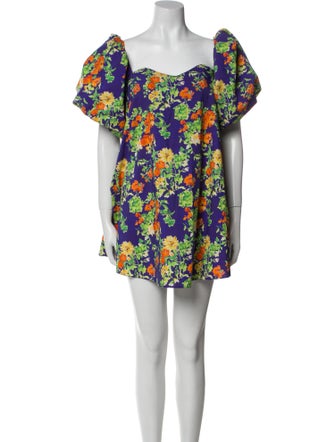 Caroline Constas Floral Print Mini Dress