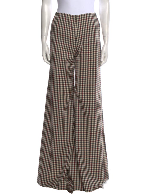 Caroline Constas Plaid Print Wide Leg Pants