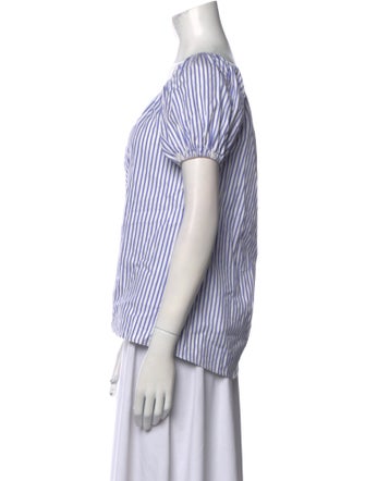 Caroline Constas Striped Scoop Neck Polo
