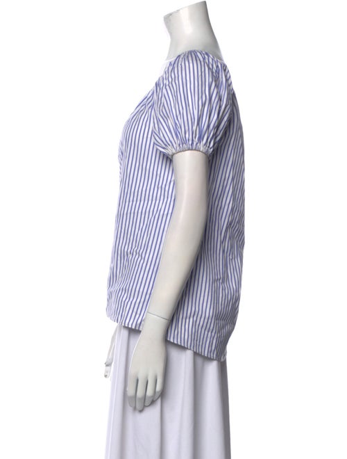 Caroline Constas Striped Scoop Neck Polo