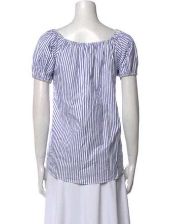 Caroline Constas Striped Scoop Neck Polo