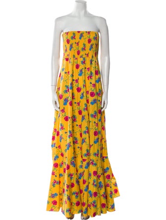 Caroline Constas Floral Print Long Dress
