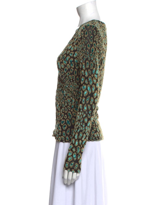 Caroline Constas Animal Print V-Neck Blouse