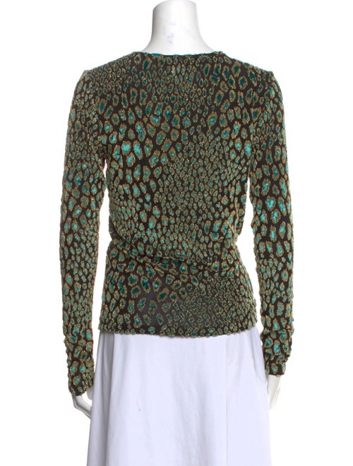 Caroline Constas Animal Print V-Neck Blouse