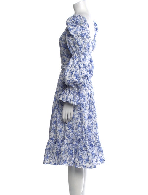 Caroline Constas Floral Print Midi Length Dress