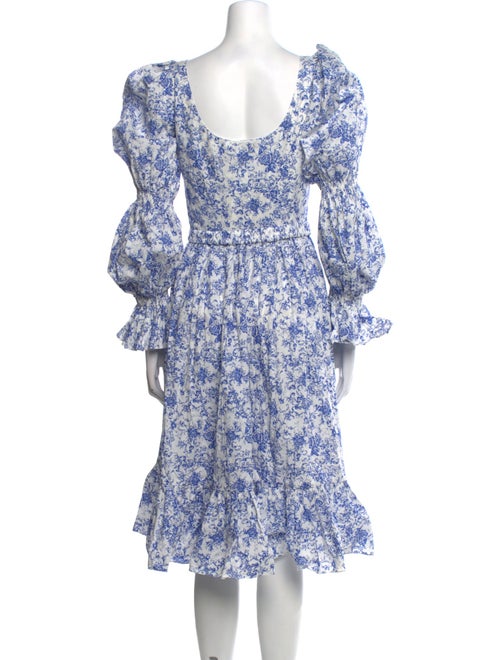 Caroline Constas Floral Print Midi Length Dress