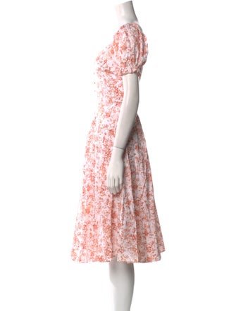 Caroline Constas Floral Print Midi Length Dress