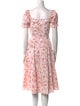 Caroline Constas Floral Print Midi Length Dress