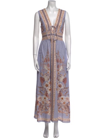 Caroline Constas Printed Long Dress