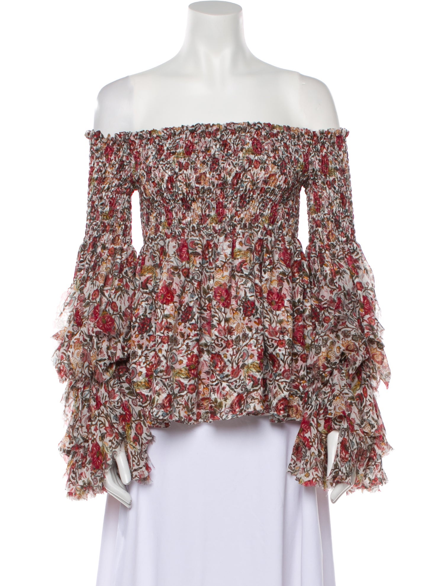 Caroline Constas Silk Floral Print Blouse