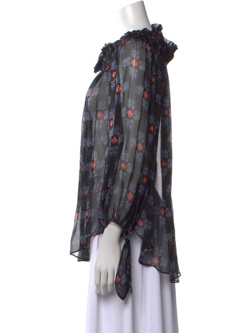Caroline Constas Silk Floral Print Blouse